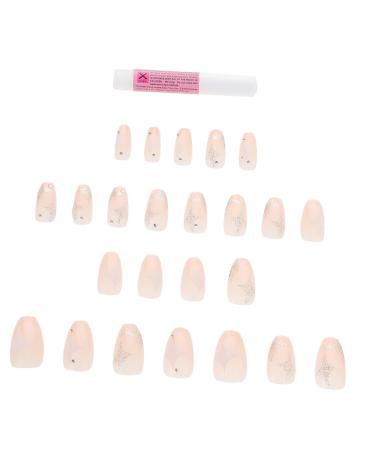 Healeved 1 Set Nail Patch Nail Decals Girls Fake Nails Nail Decor French Decor Nails for Women Fake Nail Tip Manicure Supply Plastic Fake Nails Nail Art Stickers Supplies Detachable X4 Pink 2X1.1cm Pink