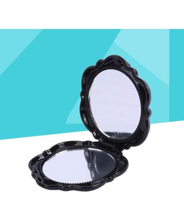 Lurrose Vintage Folding Plastic Rose Compact Mirror | Double Sided Travel Makeup Mirror - Buy Online on GoSupps.com