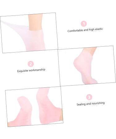 Beavorty 2 Pairs Sock Spa Soften Moisturizing Foot Silicone Gel Foot Stocking Skin Soles Moisturing Foot Moisturizing Heel Sleeves Humidor Gel Pink Sole Pad Sebs Moisturize Women's - Buy Online on GoSupps.com
