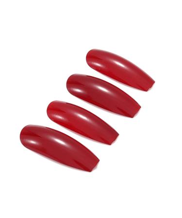 Brishow Red Ballerina Coffin Press-On Nails - Full Cover 24 Pieces for Women & Girls | Acryline Long Artificial Nails - Buy Online on GoSupps.com