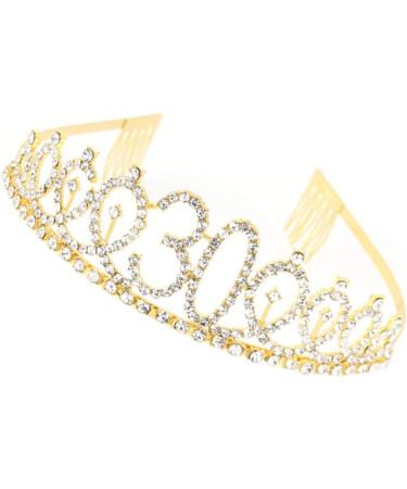 Lurrose 21st Birthday Crystal Crown | Rhinestone Tiara Headband for Wedding & Party Decor (Golden Size 7) - Buy Online on GoSupps.com