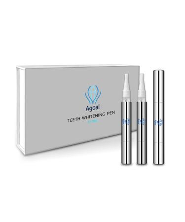AGOAL Teeth Whitening Pen 3 Pack Non-Sensitive Teeth Whitening Gel for Teeth Whitener 50+ Uses Natural Helps to Remove Smoking Coffee