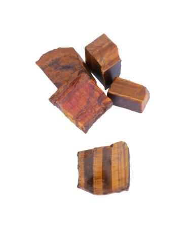 LALAFINA 5pcs African Decor Gemstone Rocks Irregular Material Natural Tiger's Eye Decorate Mineral Jewelry As Shown Size 1