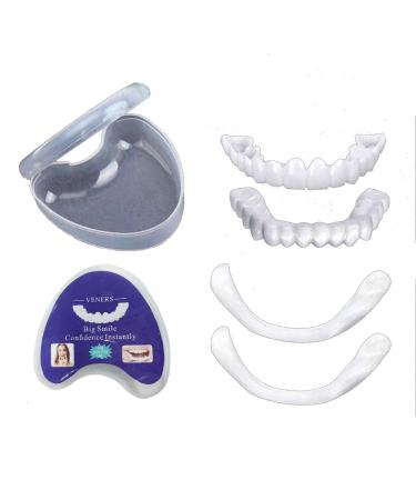 Flipped warm 2 pairs of artificial teeth dentures teeth for plug in temporary dentures at the top and bottom veneers of naturally denture veneers teeth brightening dentures