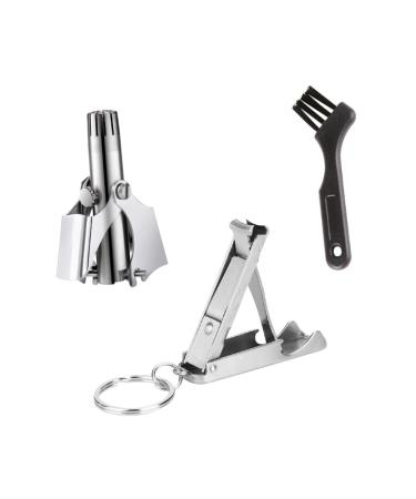 FRCOLOR 2 Sets Nose Hair Scissors Portable Nose Hair Trimmer Nose Hair Grooming Trimmer Nail Cutter Chic Nose Hair Trimmer Men Nose Hair Clipper Washable Nose Hair Clipper 5x3.3cmx2pcs Silverx2pcs