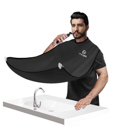 Beard Trimming Catcher Bib - Beard Bib Hair Catcher Apron, Men's Beard Shaving Trimming Cape, Anti Stick Beards, with Strong Suction Cups, Gifts for Husband Father, Black - Buy Online on GoSupps.com