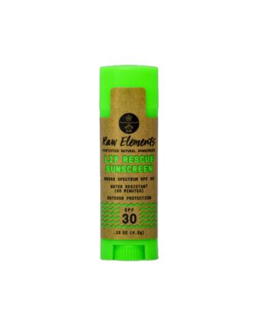 Raw Elements Organic Lip Rescue Zinc Oxide SPF 30+, 0.15oz Lip Rescue SPF 0.15 Ounce (Pack of 1) - Buy Online on GoSupps.com