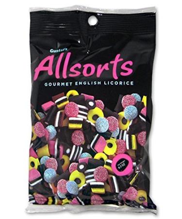 Gustaf's AllSorts Gourmet English Licorice Candy, 6.3 Ounce Peg Bag