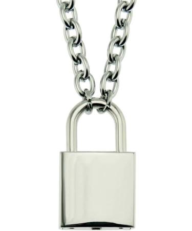 Mumaya Women's Chocker Necklace with Lock Pendant Stainless Steel Chain Necklace Lock Key Pendant Pendant Necklace Couple Padlock Necklace - Buy Online on GoSupps.com