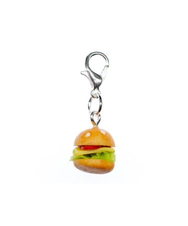 Miniblings Hamburger Cheeseburger Charm Zipper Pull 12mm - Handmade fashion jewelry I Silvering chain pendants - Betel pendant beggar strap - Pendant for bracelet