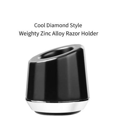 Men's Zinc Alloy Safety Razor Stand - Black Shaving Razor Holder Base - Buy Online on GoSupps.com