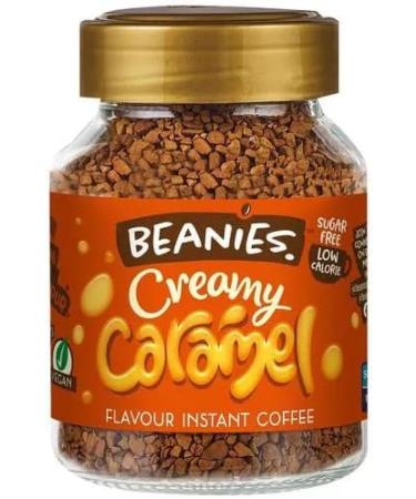 BEANIES Flavor Instant Coffee Powder CREAMY CARAMEL Hot and Cold Coffee makes 25 cups of 100 Arabica lightly roasted coffee 50 g Bottle creamy caramel - Buy Online on GoSupps.com