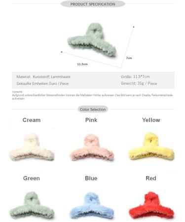 Winter Large Fluffy Hair Clip Beautiful Women's Hair Clip Headpiece Elegant Hair Accessory (Red) - Buy Online on GoSupps.com