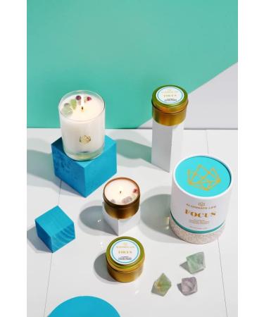 Luxury Fluorite Crystal Infused Candle 4 OZ - Orange Ginger Ylang-Ylang & Lavender - Boost Awareness & Clarity - Eco-Friendly Coconut Wax - Buy Online on GoSupps.com