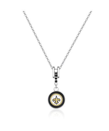 NFL Charm Necklace | Sports Fan Jewelry Gift | Fashion Jewelry | Birthday & Holiday Gifts for Women and Girls New Orleans Saints