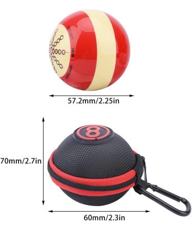 Billiards Cue Ball Training Artifact with Storage Bag - Portable Practice Assist Accessory for American Pool - Standard Lines and Dots - Size Ball + Bag - Buy Online on GoSupps.com