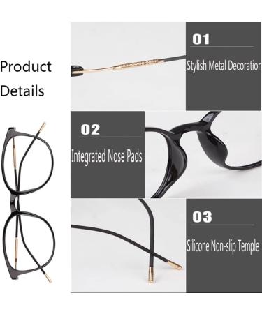 Stylish 1.5x Black Blue Light Fillers Reading Glasses for Women - Lightweight Gaming & Computer Visual Aid with Spring Hinges - Buy Online on GoSupps.com