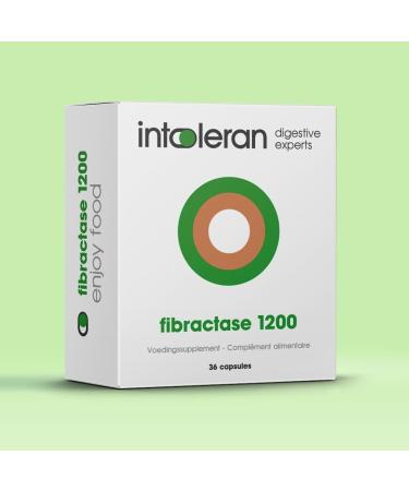 Intoleran Fibractase Forte Enzymes digestives - 36 g lules | Compl ment alimentaire pour l'intol rance au fructane et au galactane | Facilite la digestion des glucides des oignons des l gumineuses - Buy Online on GoSupps.com