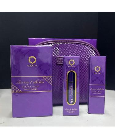 Orientica Al Haramain Velvet Gold 4-Piece Gift Set for Women (2.7 Oz Eau De Parfum Spray + 0.33 Oz Eau De Parfum Spray + Atomizer + Bag) Luxury Collection 0.76 Ounce (Pack of 4) - Buy Online on GoSupps.com