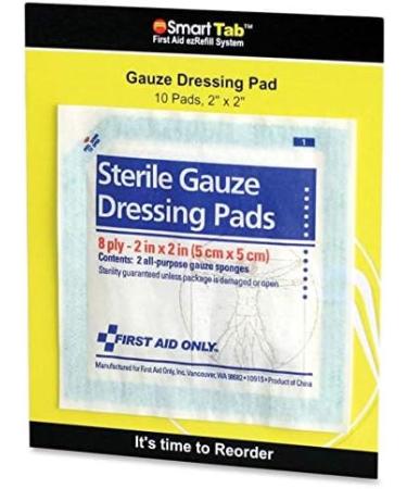 First Aid Only FAE-5000 Sterile Gauze Pads Refill (10/Bag) - 4x6x0.125 inches - Buy Online on GoSupps.com