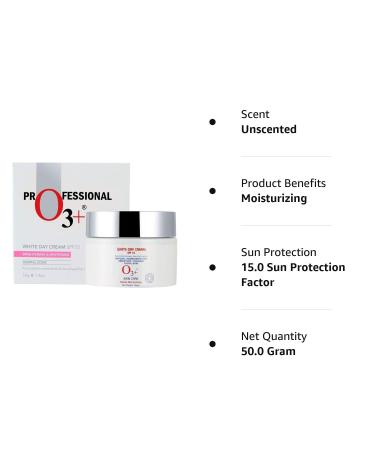 O3+ SPF 15 Day Cream - Hydrating Sun Protection for All Skin Types | Shop Internationally - Buy Online on GoSupps.com