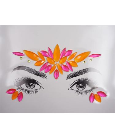 Neon Face Gems Stickers - Fluorescent Rhinestone Jewels for Halloween & Carnival Makeup - Cat Face Body Stickers for Women - Buy Online on GoSupps.com