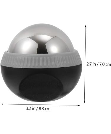 Homsfou Stainless Steel Massage Globe - Yoga Fitness Ice Roller Ball for Hand & Foot Massage - Cold Therapy Relief 8.3x7.5cm Black - Buy Online on GoSupps.com