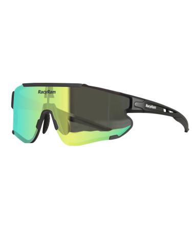 RacyRam Polarized Sunglasses for Men Women, UV400 Protection Sport Glasses for Baseball, Cycling, Running, Softball Polarized Green
