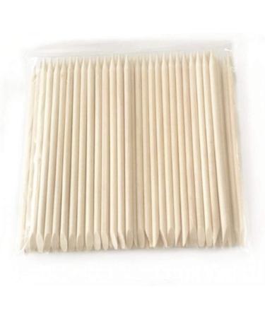 100pcs/set Wooden Sticks Double-end Wood Cuticle Pusher Nail Art Manicure Pedicure Tools Cuticle Pusher Remover Pedicure Manicure Tool - Buy Online on GoSupps.com