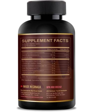 Unique Formula Sexual Strength Supplement with Black Maca Korean Red Ginseng | 60 Capsules - Buy Online on GoSupps.com