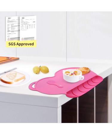 Food Catching Baby Placemat - Silicone Reusable Travel Mat for Kids - Non Slip Washable - Pink - Buy Online on GoSupps.com