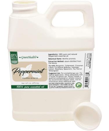 16 fl oz Peppermint Essential Oil - 100% Pure & Uncut by GreenHealth - Buy Online on GoSupps.com