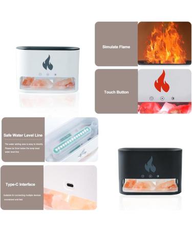 TIDYARD Aroma Diffuser & Crystal Salt Flame Effect - 250ml USB Humidifier with Night Light | Noiseless Cool Fog for Bedrooms Yoga & Office - Black - Buy Online on GoSupps.com