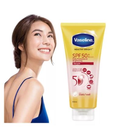Vaseline Healthy Bright SPF50 + PA++++ Serum - Daily Protection & Brightening 300ml (10.14 Fl Oz) | International Shipping Available - Buy Online on GoSupps.com