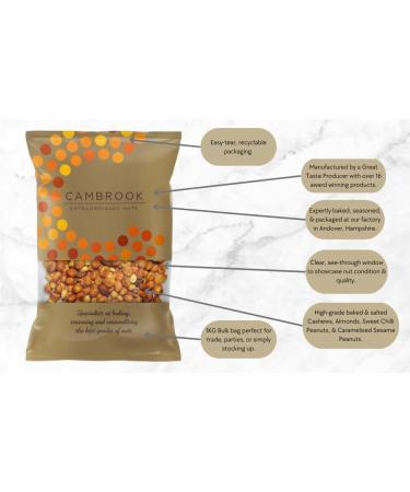 Cambrook Extraordinary Nuts Mix 17 - Baked and Salted Peanuts and Almonds with Giant Chilli Corn - Vegan Gluten Free High Protein Snack - 3 Pack 900g - Buy Online on GoSupps.com