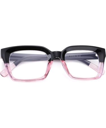Per Acme Blue Light Filter Glasses | Unisex Anti-Reflective Computer Glasses | Large Frame B8 Black Pink 50mm - Buy Online on GoSupps.com