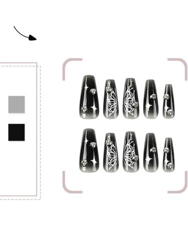 AJTUTUS Butterfly False s Tips Detachable Press On s Full Cover False s French Tip False s Manicures Supplies - Buy Online on GoSupps.com