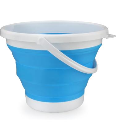Twilight Garage 10L Collapsible Silicon Plastic Bucket Foldable Tub for Water Fishing Camping Gardening Cleaning Kitchen Car Cleaning Indoor/Outdoor Use(Blue) - Buy Online on GoSupps.com