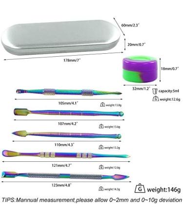 Yullmu 5-Piece Rainbow Stainless Steel Wax Carving Tool Set with Silicone Container and Cleaning Brush - Buy Online on GoSupps.com