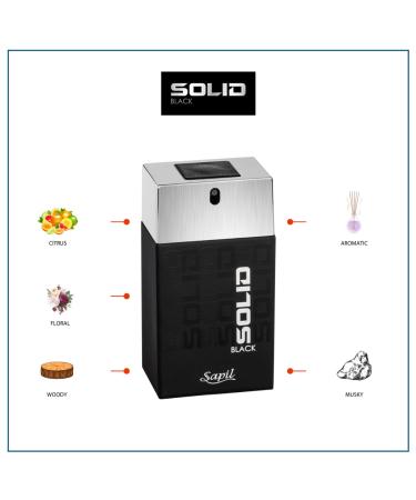 Sapil Solid Black Perfume for Men - Long-lasting Dubai Cologne Arabic Woody Floral EDT Spray 3.4 Oz (100 ml) - Enticing Dubai Perfume for Men Affordable Luxury Fragrance - Buy Online on GoSupps.com