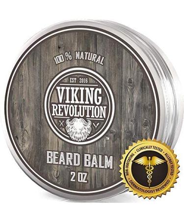 Viking Revolution Beard Balm - All Natural Grooming Treatment with Argan Oil & Mango Butter - Citrus Scent Leave-in Conditioner for Men - 2 oz - Buy Online on GoSupps.com