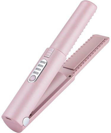 Buy Cordless Hair Straightener & Curler 2 in 1 - Portable Mini Iron with 5000mAh Battery Fast Heating & Negative Ion Technology - Ideal for Travel - Pink - Buy Online on GoSupps.com