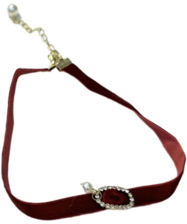 VSILAY Vintage Choker Necklace | Black & Wine Red Fashionable Collarbone Chain | Versatile Jewelry for Dates Parties & Everyday Wear - Buy Online on GoSupps.com