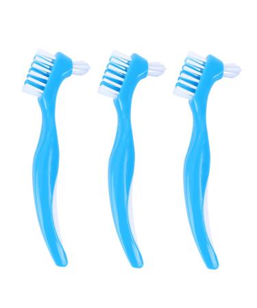 Healeved 6 STK tooth cleaning brush hard prosthesis cleaning brush double -sided toothbrush prosthesis brush cleaning tools for denture toothbrush child clean dental floss 1 piece (1 Pack) bluex2stk