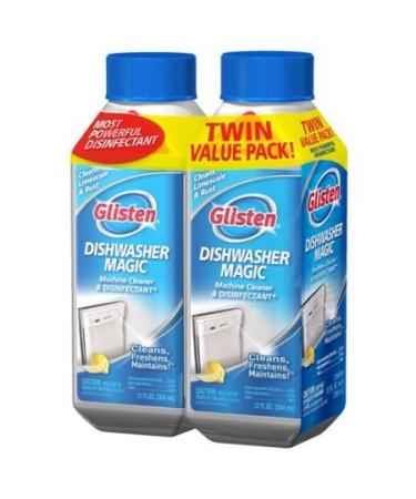 Glisten Dishwasher Magic Machine Cleaner & Disinfectant, 12 fl oz, (Pack of 2) 2.19 x 4.38 x 6.81 Inches