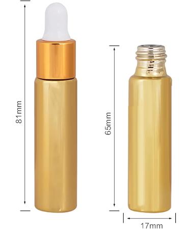 Tianzd 6 Pack Chrome Yellow 10ml Drip Bottles with Glass Pipette & Gold Screw Cap - Ideal for Essential Oils & Perfume Oils - Buy Online on GoSupps.com