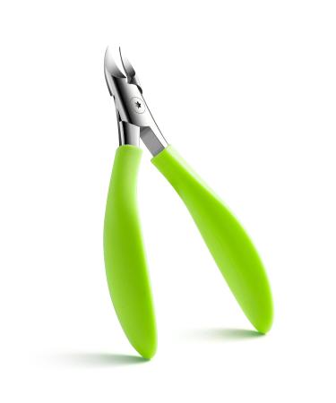 Fvion nail tongs for strong toenails nail scissors for thick nails deep ingrown toenails fingernails nail -knobs stainless steel - soft handle green