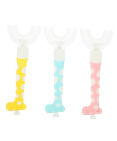 Marmerdo 3 pieces of children's toothbrush children's toothbrushes cartoon children's toothbrush children's teeth clean tool u formal toothbrush children and shaped toothbrush children and toothbrush