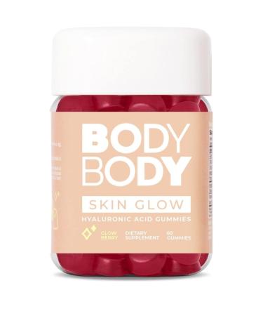 Body Body Hyaluronic Acid, Collagen Gummies, 60ct | Berry-Flavored in Hydrated Skin Supplement | Sea Buckthorn & Vitamin E | Gluten-Free, Anti-Aging Vitamins for Adults | Glow Skin Support