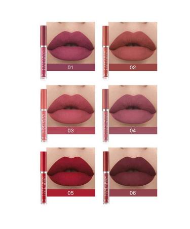 6 Colors Matte Lipstick Set for Women | Long-Lasting & Waterproof Lip Gloss | Non-Stick Cup | Lip Makeup Gift Set - Color A - Buy Online on GoSupps.com
